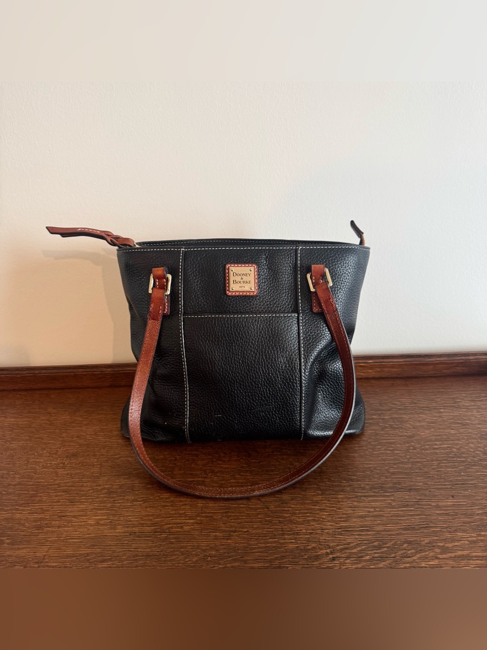 Dooney & Bourke Black Pebble Grain Small Lexington Bag